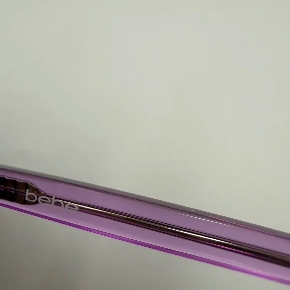 Bebe BB7253 Sunglasses OS Plum Purple Marble Y2K Retro Oversized Cat Eye‎